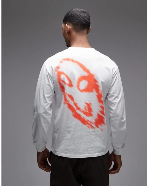 No Problemo Gray 100% Cotton Long Sleeve T-shirt With Smile Away Back Print for men