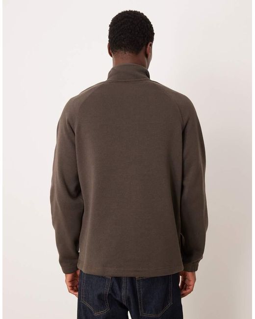 ARKET Brown Half Zip Fleece Sweatshirt for men