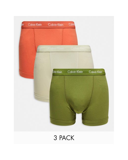 Calvin Klein Green 3-pack Trunks for men