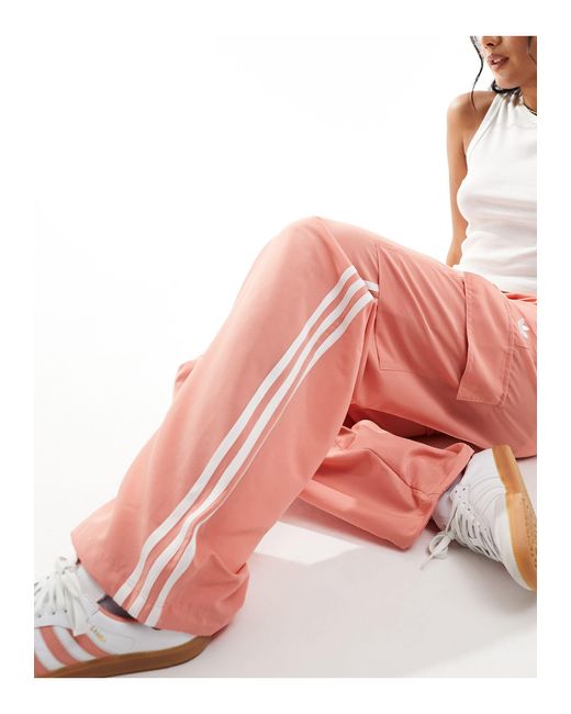 Adidas Originals White 3 Stripe Cargo Pants