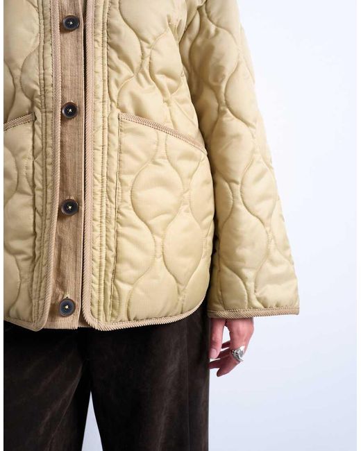 TOPSHOP Natural Double Layer Fronted Liner Jacket