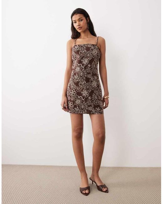 Nobody's Child Brown Palma Mini Cami Dress