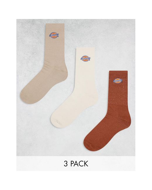 Valley grove - confezione da tre paia di calzini alla caviglia multicolore di Dickies in White