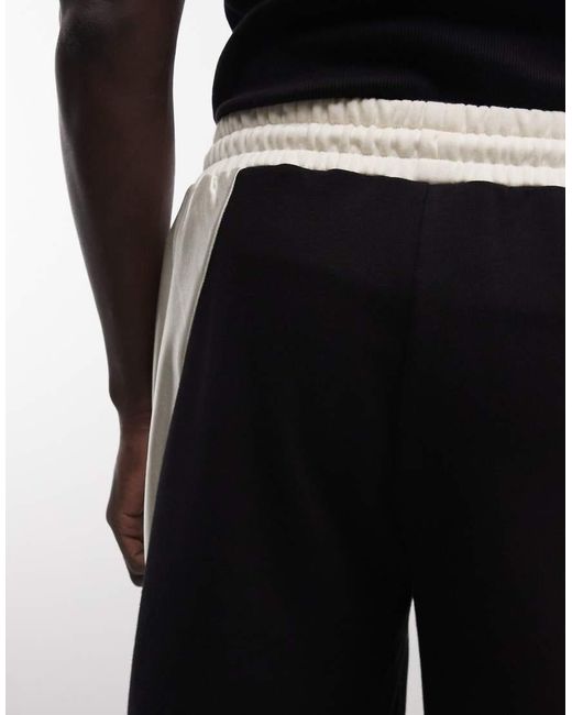 AND1 Black Basketball Shorts With Contrast Panels for men