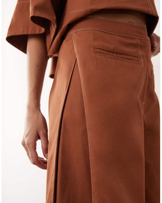 ARRANGE Brown Pleat Detail Co-ord Trouser