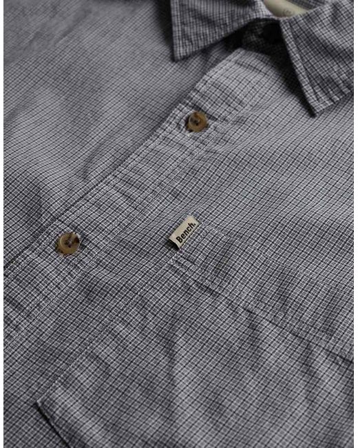 Bench x Superdry & Co Blue Skater Check Short Sleeves Shirt for men