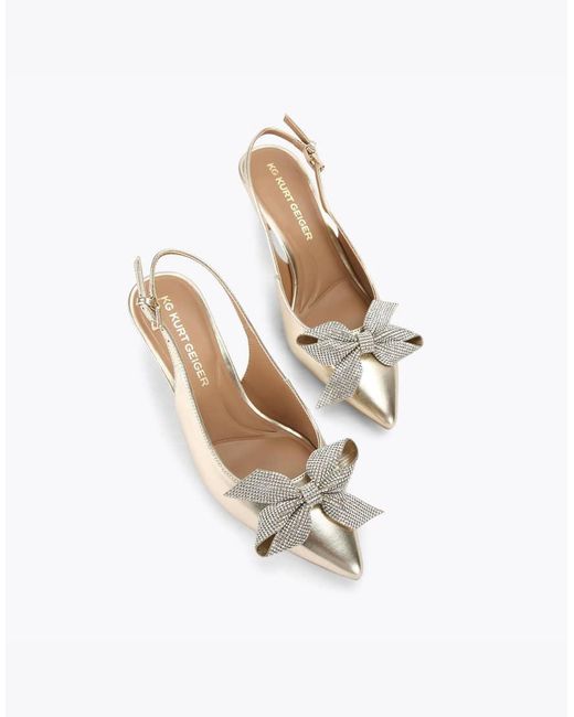 KG by Kurt Geiger White Tilly Bow Gem Heeled Shoes