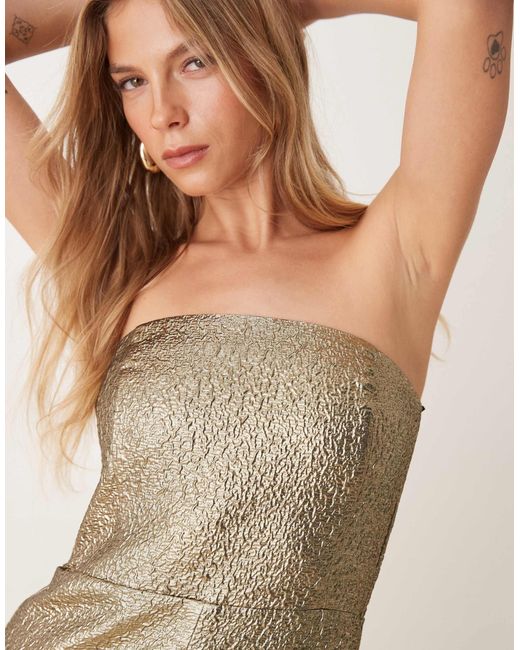 Abercrombie & Fitch Natural – trägerloses midikleid