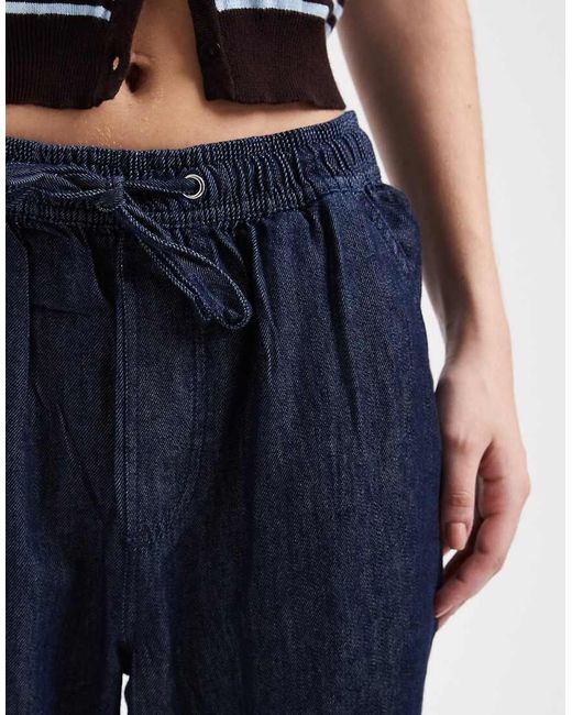 New Look Blue Wide Leg Chambray Denim Trousers