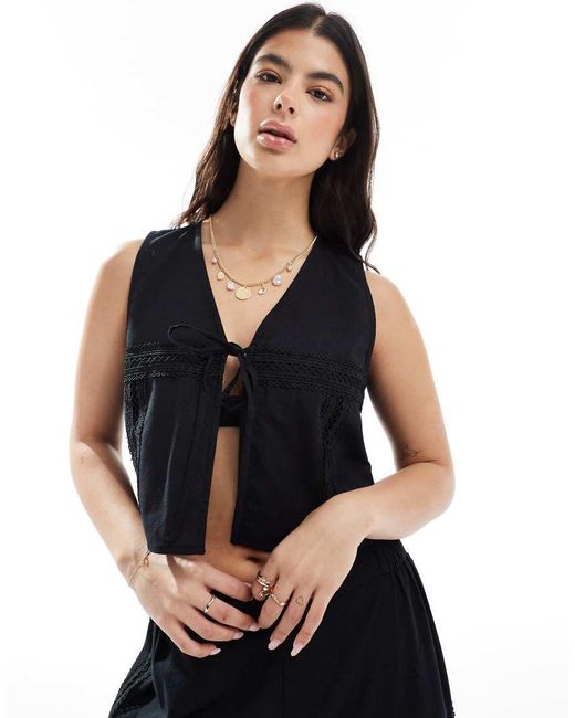 esmé studios Black Esmee Exclusive Lace Panel Vest