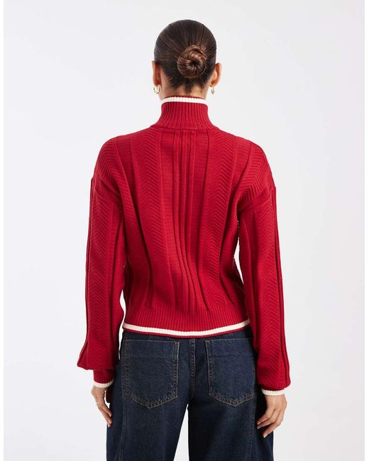 Adidas Originals Red Firebird Pointelle Knit Track Top