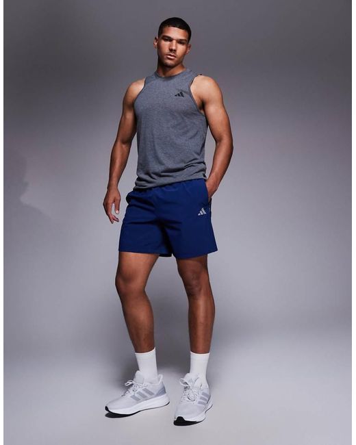 Adidas Originals Blue Adidas Training Tech Shorts for men