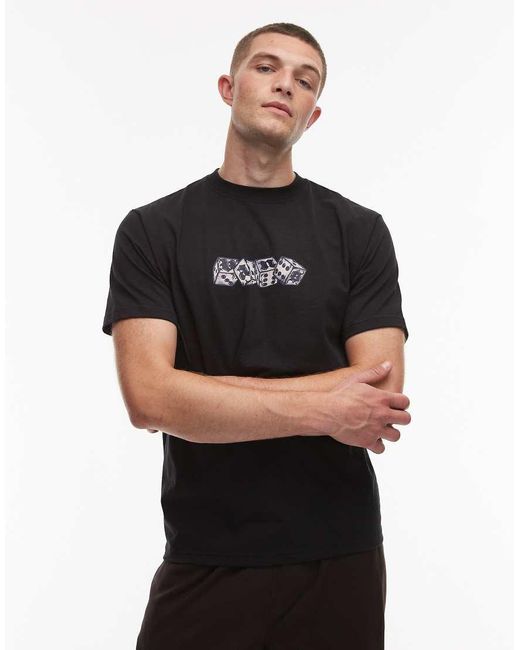Camiseta Negra Con Estampado Gráfico Del Logo En El Centro No Dice De Vans de color Black