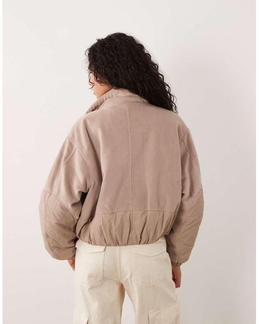 Cotton On Natural Polar Fleece Padded Jacket