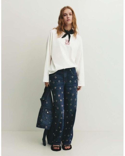 Pull&Bear White The Met T-shirt