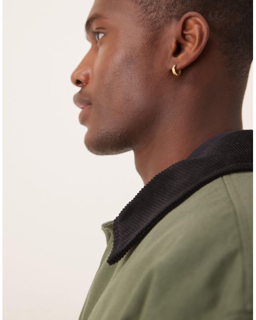 ASOS Green Harrington Jacket With Cord Collar for men