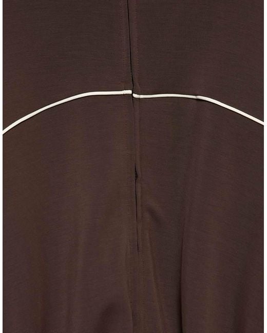 Pull&Bear Brown Flowy Jacket With Contrast Trims