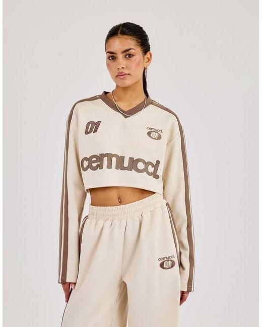 CERNUCCI Natural Cropped Football Top