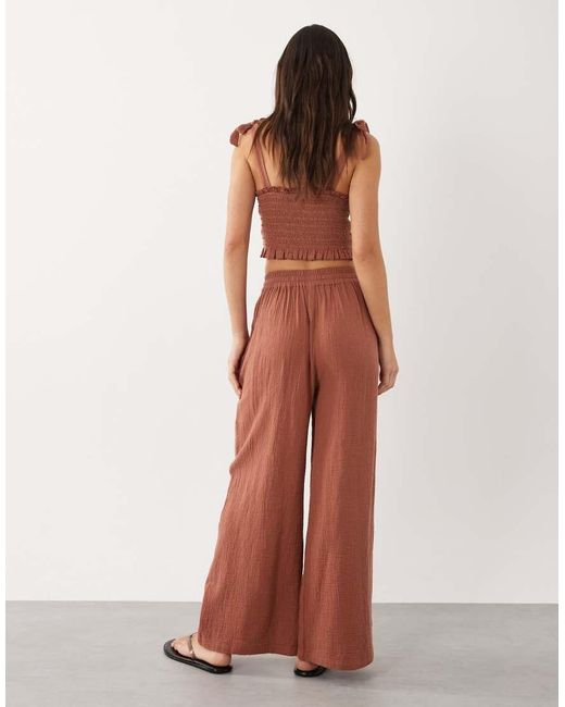 Iisla & Bird Brown Wide Leg Flowy Trouser