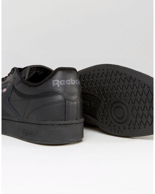 reebok black leather sneakers