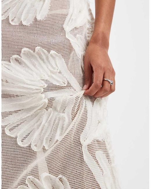 House Of Sunny White Appliquéd Sea Shells Midi Dress