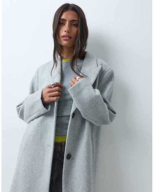 ASOS Gray Single Breasted Chuck On Overcoat Light