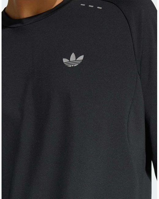 Adidas Originals Blue Tech Trefoil Essentials Poly Long Sleeve Jersey for men