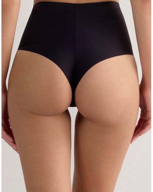 Intimissimi Black Raw-Cut Microfibre French Knickers
