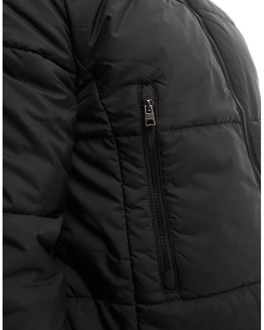 Only & Sons Black Funnel Neck Puffer Jacket for men