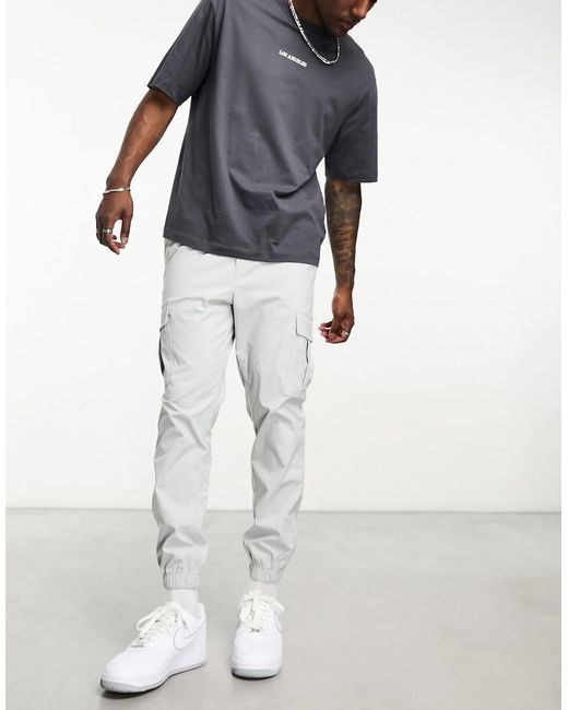 Jack & Jones White Intelligence Poly Cargo Trouser for men