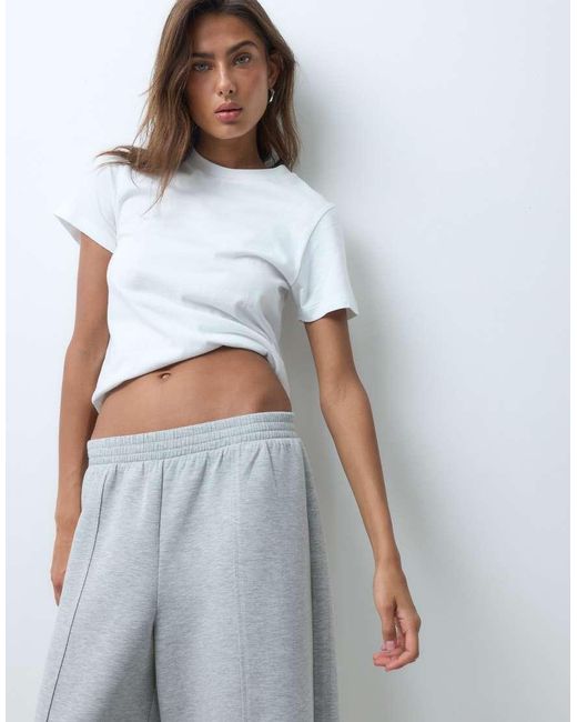 ASOS Gray Wide Leg Jogger With Pleat Detail