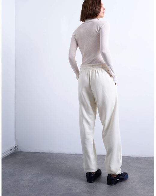 TOPSHOP White Pintuck Cuffed Jogger