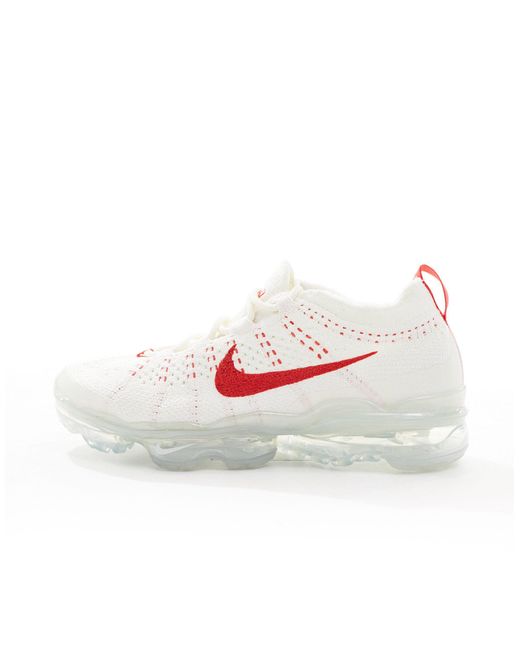 Air vapormax 2023 nn flyknit - sneakers vela e rosso di Nike in White