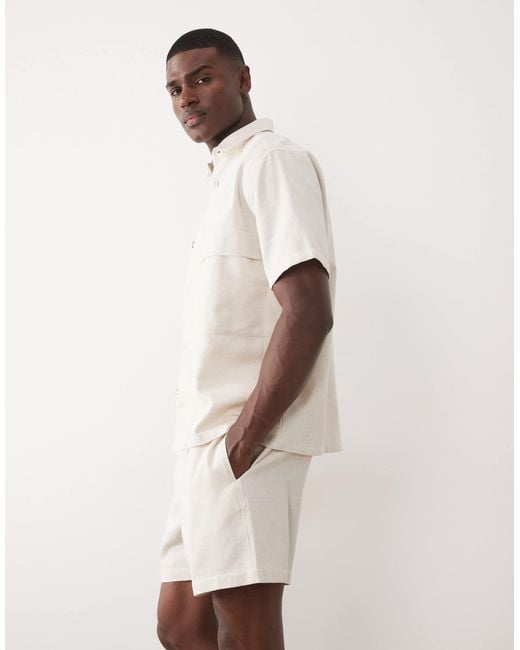 ASOS Natural Textured Shorts for men