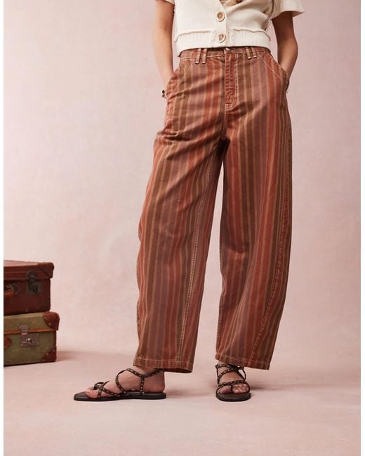 ASOS Pink Laundered Barrel Leg Trousers