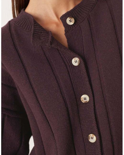 ASOS Purple Knitted Cotton Cardigan Co-ord