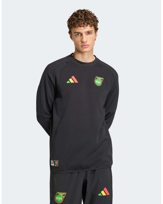 Adidas Originals Blue Jamaica X Bob Marley Tiro Tech Crew Sweatshirt for men
