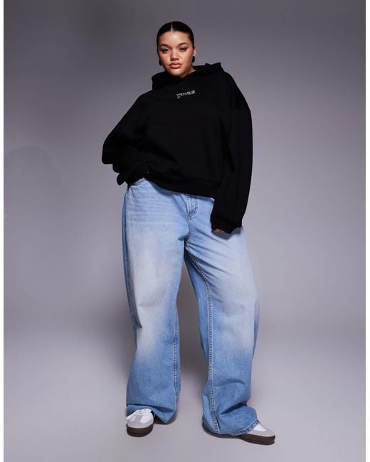 ASOS Black Weekend Collective Curve Hoodie With Hotfix Diamante Graphic