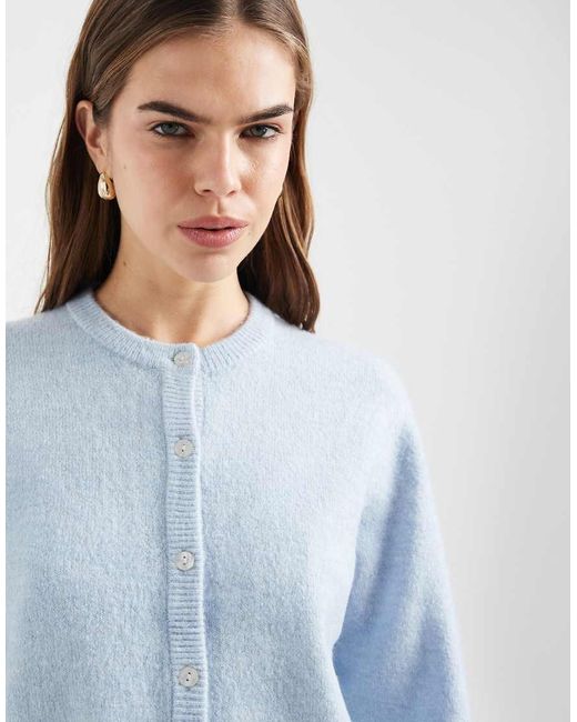 ONLY Blue Boxy Knitted Cardigan