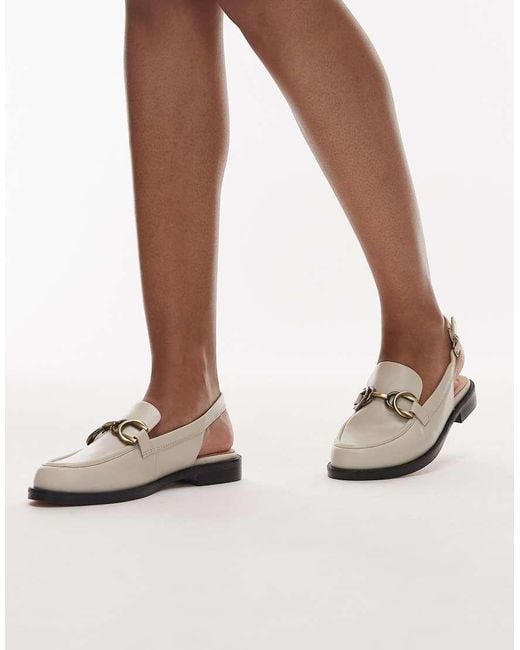 Clarks White Straven Sling Back Leather Loafer