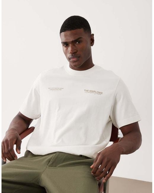 Abercrombie & Fitch White Marlowe Back Graphic T-shirt for men