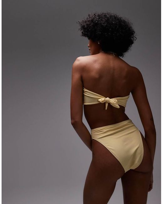 TOPSHOP Gray Thailand Bandeau Bikini Top With Metal Trim