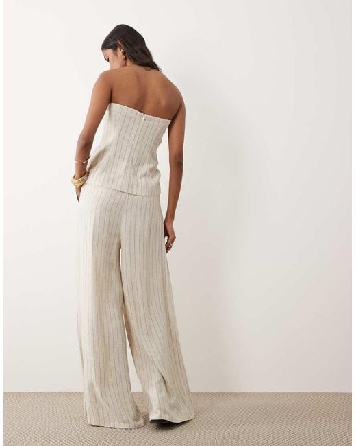 Miss Selfridge Natural Tailored Linen Look Palazzo Pants