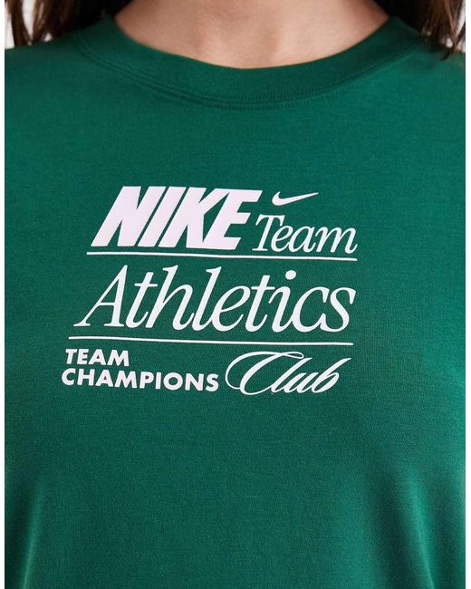 Nike Green Chill Cropped Graphic T-shirt