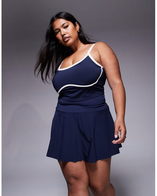 4505 Blue Curve Tennis Flippy Skirt With Inner Shorts