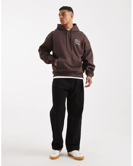 Only & Sons Brown Printed Hoodie for men
