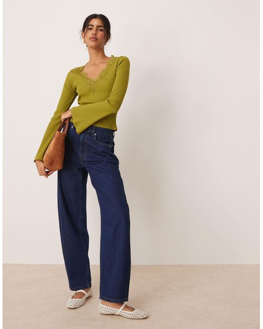ASOS Green – geripptes oberteil
