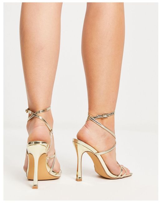 London Rebel White Strappy Heeled Sandals