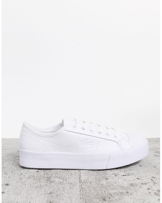 Lacoste White Ziane Grand Flatform Sneakers
