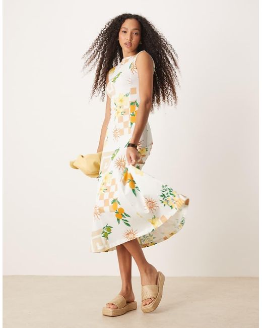 ASOS Natural Cotton Sleeveless Midi Sundress